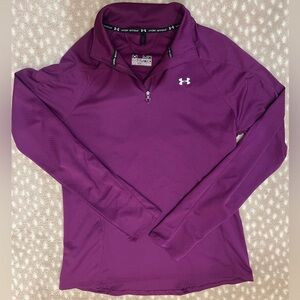 Under armour heat gear long sleeve 1/4 zip pullover purple